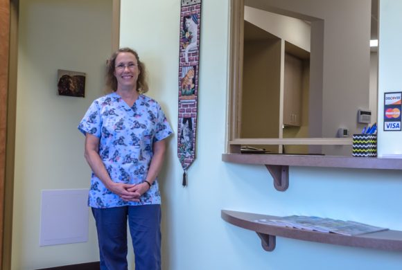 Dr. Maben inside the clinic